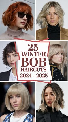 Pixie and bob haircuts dominate the 2024-2025 winter hair trends. These short styles are ideal for fine hair and can be customized with angled cuts and micro bangs for a fresh, bold look. The Italian-inspired bob is gaining popularity, giving women an elegant yet classic option to wear with a winter hat. For added flair, opt for a stacked pixie or shoulder-length bob. Bob 2024, Short Hair Bobs 2024, Modern Bob 2024, Italian Bob 2024 Round Face, Italian Bob 2024, Modern Bobs 2024, Winter Hair Trends, Shoulder Haircut, Shoulder Length Bob