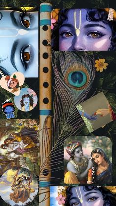 an artistic collage with many different pictures and words on the page, including images of people