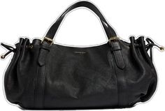 Leather Shoulder Bag With Gunmetal Hardware For On-the-go, Luxury Shoulder Bag With Gunmetal Hardware For On-the-go, Black Leather Bag With Silver-tone Hardware, Black Bags With Top Carry Handle, Rectangular Shape, Gerard Darel, Black Shoulder Bag With Gold-tone Hardware And Double Handle, Black Leather Handbags, Leather Women, Leather Handbags