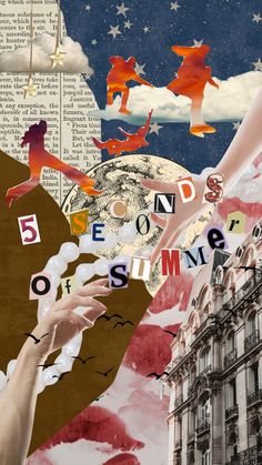 collage of images with words and symbols