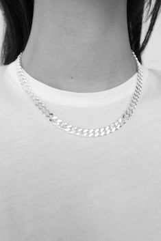 Silver Big Curb Necklace from Nina Kastens. - Length 17.7" / Chain Width .28" - Silver plated brass - Handmade in Germany Christmas Gift Sale, New Years Sales, Silver Necklaces, Womens Necklaces, Silver Plate, Diamond Necklace, Silver Plated, Silver Necklace, Chain Necklace