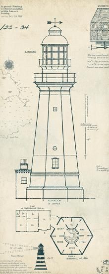 a blueprint drawing of a lighthouse with plans for the top and bottom floors, below it