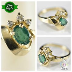 ✨ Unveil the elegance of a bygone era! This stunning Mid-Century Modernist Emerald and Diamond Ring, set in 14K gold and perfectly sized at 7, is a treasure waiting to adorn your hand. 💚💎 With its vibrant green hues and sparkling diamonds, this ring is more than just jewelry; it’s a statement piece that tells a story. Who’s ready to turn heads? 💫 #MidCenturyModern #EmeraldAndDiamond #VintageJewelry #14KGold #StatementPiece #Jewelry Modernist Jewelry Rings, Midfinger Ring, Antique Jewelry Rings, Emerald And Diamond Ring, Diamond Ring Set, Green Hues, Bygone Era, Vibrant Green, Sparkle Diamonds