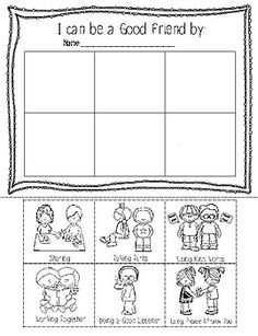 i can be a good friend worksheet with pictures on the front and back