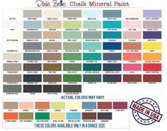 the color chart for dixie dale chalk mineral paint