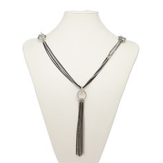 Ready-to-wear necklace features multiple strands with a 5-inch fringed chain dangle. Colors, shapes and sizes may vary in each lot. Wear Necklaces, Everyday Jewelry, Multi Strand, Lobster Claw, Gift Necklace, Gold Finish, Antique Silver, Silver Plate, White And Black