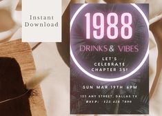 an advertisement for drinks and vibes featuring palm trees in the background with text that reads, drink and vibes let's celebrate