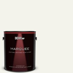 BEHR MARQUEE 1 gal. #W-F-600 Snow Fall Flat Exterior Paint and Primer in One Behr Marquee Paint, Flat Exterior, Behr Premium Plus, Behr Marquee, Paint Keys, Hidden Colors, Matte Paint, Flat Paint, Paint Primer