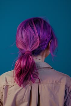 90+ Creative Purple Hair Color Ideas Two Tone Hair Color, Purple Hair Color Ideas, Purple Hair Color, Two Tone Hair, Cotton Candy Hair, Air Dry Hair, Hair Color Purple, Hair Coloring