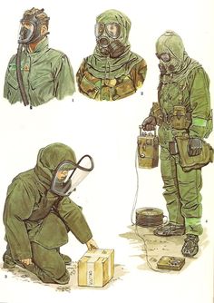 an image of soldiers in gas masks