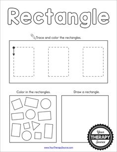 Shapes Worksheet Preschool - Free Printables - Your Therapy Source Rectangle Shape Worksheets For Preschool, Rectangle Activities For Toddlers, Rectangle Worksheet Preschool, Rectangle Preschool Activities, Coloring Pages Preschool, Letters Worksheets, Shape Activities