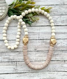 Tan Neutral Necklace. Beaded Neutral Statement Necklace. Wood Chunky Bead Necklace. Tan Lightweight Statement Necklace. Recycled Glass Bead. - Etsy Diy Wood Bead Necklace, Long Wood Bead Necklace, Everyday Beige Jewelry With Wooden Beads, Chunky Bead Necklace, West Lafayette, Necklace Wood, Chunky Bead Necklaces, Wooden Bead Necklaces, Recycled Glass Bead