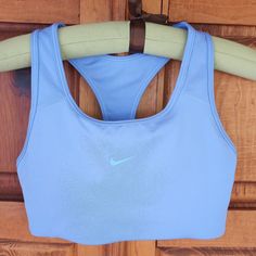 Nike Women's Medium-Support 1-Piece Pad Sports Bra Racerback Dri-Fit Periwinkle /Blue With Front Swoosh 1-Piece Pad Slips Into Bust "Pocket" Soft, No Slip Interior Band No Tags Quantity Available: 6 Price Is For Each New - Direct From Nike (Part Of Their Sponsored Athletic Wear) Every Effort Made To Accurately Describe And Photograph Please Ask All ?S Prior To Purchase Thanks For Shopping @Cjnwa Nike, Sports Bra, Trainer, Compression, Sports, Athlete, Work Out, Exercise, Gym, Tennis, Volleyball, Rodeo Barrel Racing, Exercise Gym, Padded Sports Bra, Nike Sports Bra, Periwinkle Blue, Nike Sports, Sport Bra, Track And Field, Lacrosse