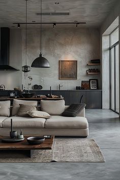 Our Industrial Living Room Ideas will make for Edgy Interiorsoffering a variety of creative ways to infuse your living space with industrial charm. Modern Urban Apartment, Neo Industrial Interior, Contemporary Industrial Living Room, Cozy Industrial Living Room, Industrial Apartment Decor, Neo Industrial, Modern Industrial Living Room