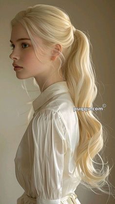 Platinum Blonde Hair Half Up Half Down, Only Face Pose, Woman With White Hair Art, White Blonde Hair Pale Skin, Blonde Hair Inspiration Long, Blonde Hair Ponytail, Blonde White Hair, Blond Hair Girl, Blond Ponytail