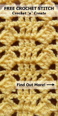 the crochet stitch pattern is shown with text that reads, find out more