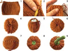 instructions to crochet an orange pumpkin