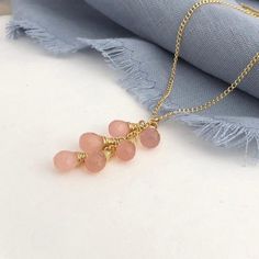 Rose Chalcedony Lariat Necklace - Rose Gemstone - Pink Gemstone - Lariat Necklace - Rose Chalcedony - Bridal Necklace - Wedding Jewellery Gemstone Lariat Necklace, Jewellery Bridal, Alternative Bridal, Necklace Wedding, Chain Extenders, Gemstone Jewellery, Teardrop Necklace, Pink Gemstones, Lariat Necklace