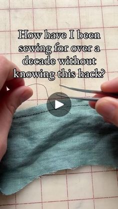 someone is cutting fabric with scissors on a piece of paper that says, how have i been sewing for over a decade without knowing