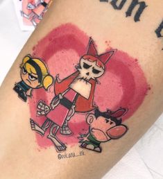 Colorful Cartoon Tattoos, Cartoon Inspired Tattoos, Ben 10 Tattoo, 90s Cartoon Tattoos Ideas, Geek Tattoo Ideas, 90s Cartoon Tattoo Designs, Tattoo Ideas Cartoon, Cartoon Network Tattoo Ideas, Cute Cartoon Tattoos