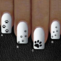 Paw Print Nails, Dog Nail Art, Paw Nails, Cheetah Nail Designs, Cat Nail Art, Dog Nails, Cat Nails, Chic Nails