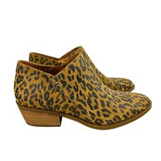 Elevate Your Shoe Game With These Stylish Lucky Brand Leather Booties In A Beautiful Brown Cheetah Print. With A Convenient Zip Closure, These Ankle Boots Are Perfect For Any Occasion, Whether You're Traveling, Going To A Party, Or Just Running Errands. The Mid-Height Block Heel Provides Both Comfort And Style, While The Almond Toe Shape And Animal Print Pattern Add A Touch Of Bohemian Flair. Made With High-Quality Leather And Lined With Breathable Leather, These Boots Are Built To Last And Will Leopard Print Leather Boots For Spring, Spring Leopard Print Leather Boots, Square Toe Leopard Ankle Boots, Brown Snake Print Ankle Boots, Lucky Brand Booties, Animal Print Pattern, Brown Snake Print Ankle-high Boots, Lucky Brand Shoes, Leopard Print Heels With 4-inch Pointed Toe