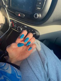 Blue Chunky Glitter Nails, Sparkly Blue Nails Acrylic, Teal Sparkle Nails, Blue Sparkling Nails, Glitter Blue Nails, Sparkly Blue Nails, Blue Sparkle Nails, Blue Sparkly Nails, Neon Blue Nails