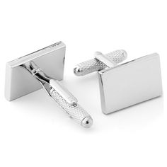 *  Minimalist design  
 *  Gift bag included Classic Silver Rectangular Cufflinks, Silver Rectangular Cufflinks For Business, Silver Engraved Cufflinks For Business, Classic Rectangular Cufflinks For Father's Day, Silver Cufflinks With Engraving Option For Gift, Silver Cufflinks With Engraving Option For Formal Occasions, Silver Cufflinks With Engraving Option For Father's Day, Silver Polished Cufflinks For Father's Day, Silver Polished Finish Cufflinks For Father's Day