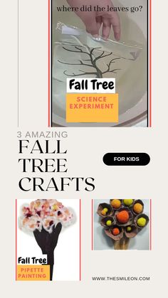 an advertisement for fall tree crafts