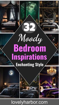 32 Enchanting Moody Bedroom Inspirations Cosmic Bedroom Ideas, Purple And Blue Room, Dark Purple Bedroom, Moody Bedroom Ideas, Picture Walls, Girls Bedroom Colors, Downstairs Bedroom, Bedroom Vibes