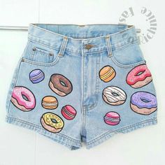 Pinterest: @Anahi☆ Painted Clothes Diy, Diy Kostüm, Denim Art, Diy Vetement, Painted Jeans, Painted Denim, Painted Clothes, Jeans Diy, Clothes Diy