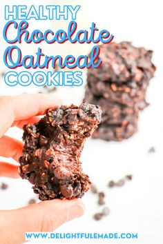 Do you love oatmeal cookies but not all the sugar and calories? These Healthy Chocolate Oatmeal Cookies are an amazing options! No refined sugar, no flour or eggs, these chocolate banana oatmeal cookies are less than 100 calories each!