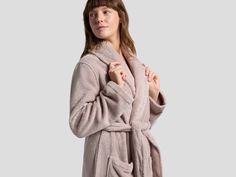 With two slouchy front pockets, a snug waist tie and cozy shawl collar, this super plush bathrobe is the ultimate relaxation wear. Winter Loungewear Robe With Shawl Collar, Cozy Shawl, Shawl Collar, Waist Tie, Shawl, Relaxation, Collar, How To Wear