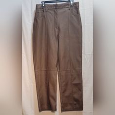 Really Nice Faux Leather Pants. 34" Waist 28" Inseam 41" Hips Questions? Please Comment Below. Offers Welcome. Please Note I Use Recycled Materials To Ship All Of My Items. Spring Leather Pants With Pockets, High Waist Pants With Faux Front Pockets For Work, Straight Leg Bottoms With Faux Front Pockets For Fall, Casual Straight Leg Pants With Faux Front Pockets, Spring Straight Leg Solid Leather Pants, Classic High Waist Leather Bottoms, Classic High-waisted Leather Bottoms, Fitted Pants With Faux Front Pockets For Work, Brown Faux Leather Pants With Pockets