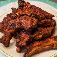 chicken wings on a plate ready to be eaten