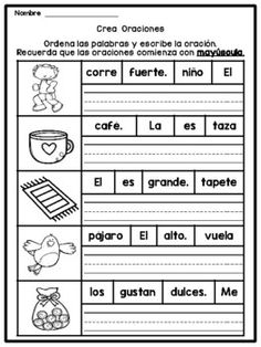 spanish worksheet with words and pictures for children to use in the language classroom