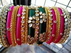 Silk Thread Bangles Handmade Jewelry Best For Return Gift Pakistani Bangles, Rosa Golden, Wedding Jewelry Indian, Silk Thread Necklace, Handmade Wedding Jewellery, Silk Thread Bangles Design, Silk Bangles, Silk Thread Earrings, Thread Bangles Design