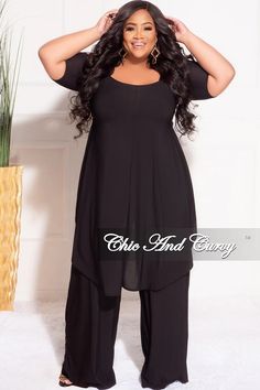 Final Sale Plus Size 2pc Cold Shoulder High low Top and Wide Leg Pants – Chic And Curvy Top And Wide Leg Pants, Chic And Curvy, High Low Top, Church Outfits, Stretch Top, Wide Legs, Casual Summer Dresses, High Waisted Pants, Beautiful Outfits