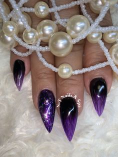 Dark Purple And White Nails, Purple Marble Nails, Ideas Uñas, Shape Nails, Gothic Nails, Nail Candy, Coffin Shape, Coffin Shape Nails