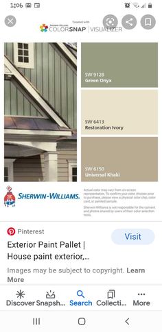 an image of the exterior paint color scheme for a house that is being advertised on instagram