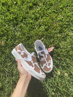 Custom Brown Cow Print Vans Perfect gift for Any Country Cowgirl in Your Life Punchy Vans, Cow Print Vans, Western Vans, Custom Slip On Vans, Custom Painted Vans, Hand Painted Vans, Vans Painted, Brown Cow Print