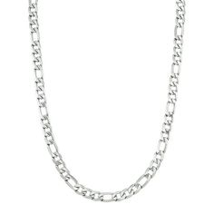 This solid bold figaro Necklace from Focus for Men by Simone I. Smith is the classic must have men's jewelry piece. Made in brilliant white stainless steel and crafted in the same factory that produces all of Simone I. Smith's high end jewelry collections. This necklace measures 24". Size: 24".  Color: Silver.  Gender: male.  Age Group: adult. Figaro Necklace, High End Jewelry, Men's Jewelry, Will Smith, Men Necklace, Jewelry Pieces, Jewelry Watches, Jewelry Collection, Age Group