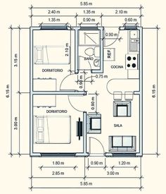 the floor plan for a two bedroom apartment with an attached kitchen and living room area