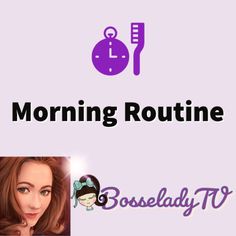 the words morning routine are displayed above an image of a woman's face