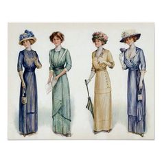 pin Music Man Costumes, 1912 Fashion, Edwardian Hat, 1900s Fashion, 1910s Fashion, Yellow Dresses, Fashion Illustration Vintage, 20th Century Fashion, Edwardian Dress