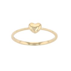 Featuring a dainty puffed heart, this 14k gold ring adds a lovely accent to your hand. Featuring a dainty puffed heart, this 14k gold ring adds a lovely accent to your hand.  Size: 7 Metal: 14k gold Finish: polished Packaging: boxed Size: 7. Color: Yellow. Gender: unisex. Age Group: adult. Gold Heart Ring, Puffed Heart, 14k Gold Ring, Gold Heart, Heart Of Gold, Rings Statement, Gold Finish, Gold Ring, Gender Female