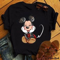 Olivia Mark - Chic Cartoon Plant Feather Print Short Sleeve Shirt Aesthetic Outfits Pastel, Soft Boy Aesthetic, Indie Aesthetic Outfits, Y2k Aesthetic Outfits, Couple Tshirts, Mickey And Minnie, Feather Print, Couple T-shirt, Cartoon Print