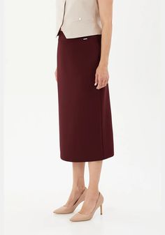 Stylish and Comfortable Women's Midi Pencil Skirt for Work and Beyond Elevate your work wardrobe with our G-Line Midi Pencil Skirt. This slim-fit skirt with a figure-hugging cut is perfect for stylish women who want to look and feel their best. The Pencil skirt adds a touch of elegance and makes it easy to move around. The simple and classic design makes it versatile and easy to pair with a blouse or a plain tank top. Available in sizes 8-18, this pencil skirt is perfect for work, business, offi Office Long Stretch Pencil Skirt, Workwear Long Lined Pencil Skirt, Long Lined Pencil Skirt For Workwear, Long Pencil Skirt For Workwear, Office Midi Elastane Skirt, Office Wear Lined Elastane Skirt, Workwear Lined Elastane Skirt, Elastane Lined Pencil Skirt For Work, Lined Elastane Skirt For Workwear