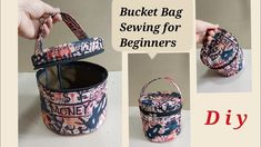 an image of a bucket bag sewing for beginners