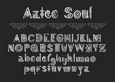 hand drawn font with geometric shapes on black background